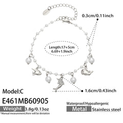 Ocean Charm Shell Pearl-Look Bracelet
