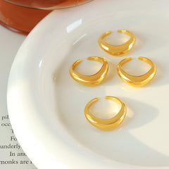 18K Gold-Plated Curved Open Band Ring