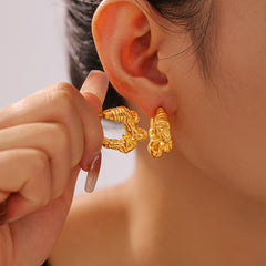 Twisted Sculptural Open-Hoop Earrings