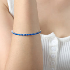 Colored Cubic Zirconia Tennis Bracelet