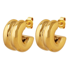18K Gold-Plated Polished Huggie Hoop Earrings