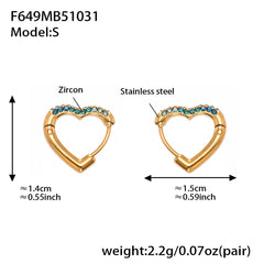 18K Gold-Plated Heart Cubic Zirconia Hoop Earrings