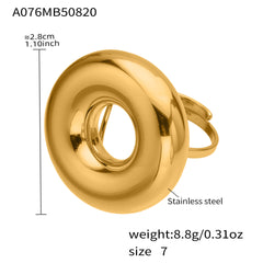 18K Gold-Plated Hollow Circle Open Ring