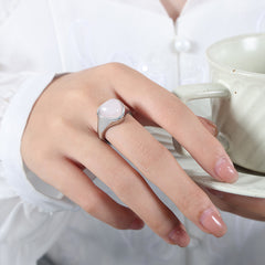 Rose Quartz & Tiger Eye Stainless Steel Rings