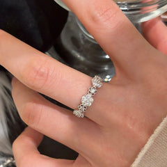Camille Pavé Floral Adjustable Ring