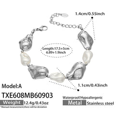 Pearl-Look and Sculptural Link Jewelry