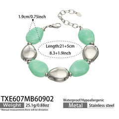 Oval Color Resin Necklace and Bracelet