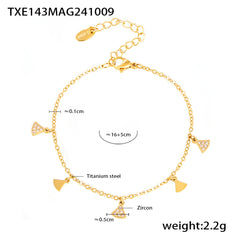 18K Gold-Plated Triangle Charm Necklace, Bracelet or Chain