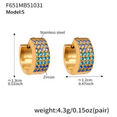 18K Gold-Plated Multi-Row Cubic Zirconia Hoops