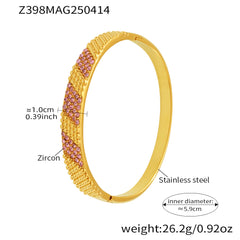 18K Gold-Plated Cubic Zirconia Wave Clasp Bracelet