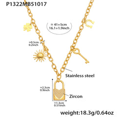 Heart Lock or Colored Pendant Necklace