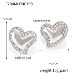 Heart Cubic Zirconia Stud Earring Designs