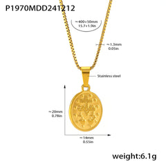 18K Gold-Plated Religious Medallion Necklace