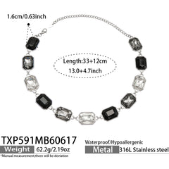 18K Gold-Plated Colored Glass Statement Jewelry