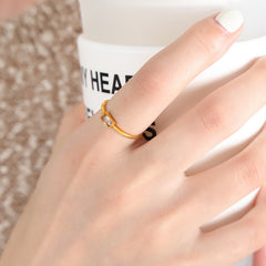 Colored Glass or Cubic Zirconia Accent Ring