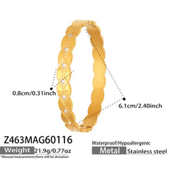 Cubic Zirconia Geometric Bangle Collection