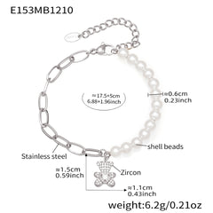 Bear & Heart Pearl-Accent Bracelets