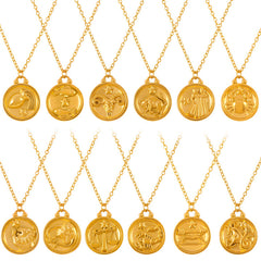 Zodiac Coin Pendant Necklace