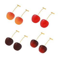 Resin Cherry-Inspired Drop Earrings