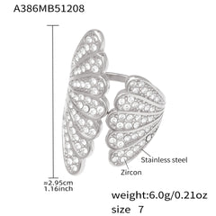 Cubic Zirconia Scallop Shell Open Ring