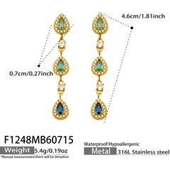 18K Gold-Plated Cubic Zirconia Teardrop Earrings