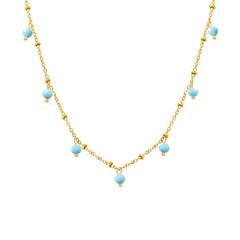 Colorful Stone Beaded Necklaces & Flat Chain