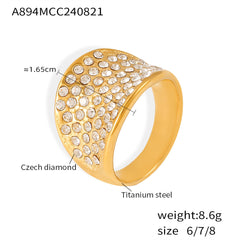 18K Gold-Plated Sparkling Dome Ring