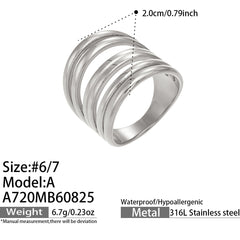 Polished Sculptural Stainless Steel Rings