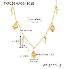 18K Gold-Plated Mixed Charm Necklace or Bracelet