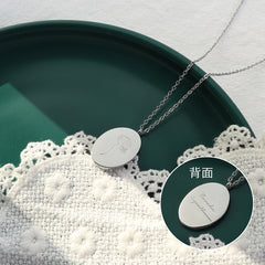 Birth Flower Oval Pendant Necklace