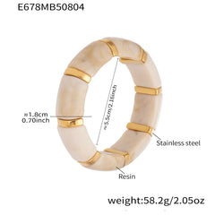 Color Resin Wide Stretch Bracelet