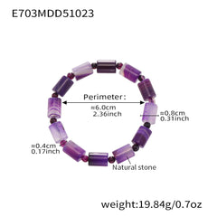 Natural Stone Stretch Bead Bracelet
