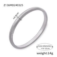 Ribbed Coil Bangle Bracelet