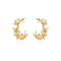 Daphne Vintage-Inspired Butterfly Hoop Earrings