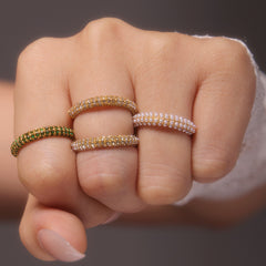 Cubic Zirconia or Pearl-Look Accent Ring