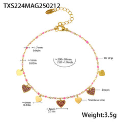 Heart Cubic Zirconia Necklace, Bracelet & Anklet