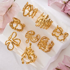 Sculptural Flower and Openwork Ring Designs