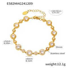 18K Gold-Plated Geometric Cubic Zirconia Bracelet Designs