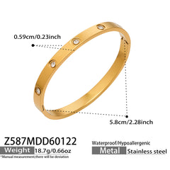 18K Gold-Plated Minimal Open Bangle Designs