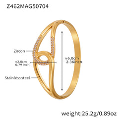 18K Gold-Plated Geometric Open Bangle Bracelets