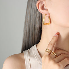 18K Gold-Plated & Silver-Tone Sculptural U-Hoops