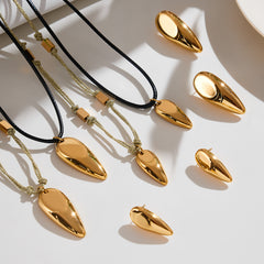 18K Gold-Plated Teardrop Pendant Jewelry