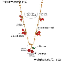 18K Gold-Plated Cherry Charm Necklace or Bracelet