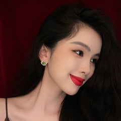 Camille Vintage-Inspired Emerald-Tone Crystal Stud Earrings
