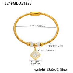18K Gold-Plated Sparkling Bangle Bracelet