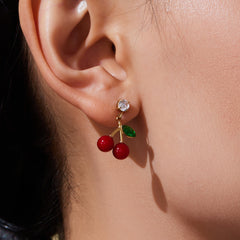 Cherry Enamel Cubic Zirconia Jewelry