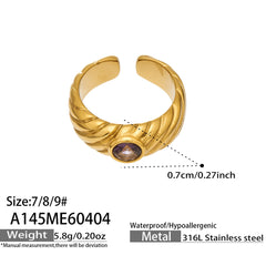 Gold-Tone Sculptural Cubic Zirconia Rings