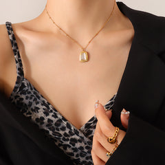 Cat-Eye Geometric Pendant Jewelry
