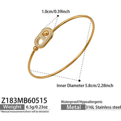 Cubic Zirconia Geometric Statement Bangles