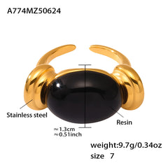 Oval Resin Color Accent Ring